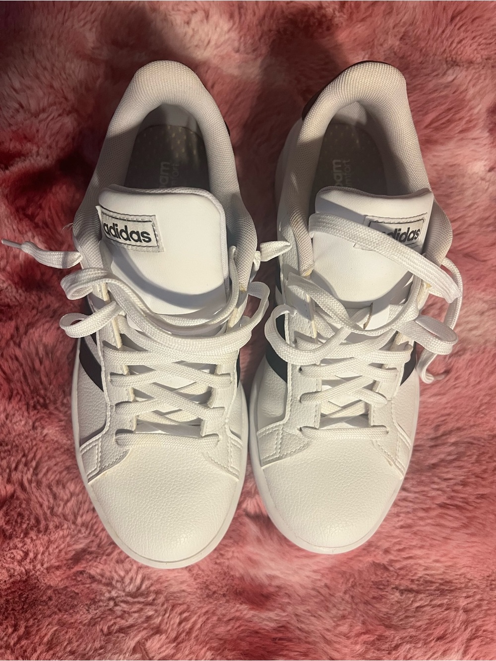 adidas White Sneakers with Black Accent